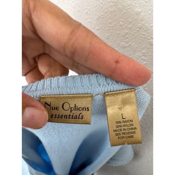 Nue Options Essentials Light Blue Sleeveless Knit Sweater Tank Top Large - Picture 3 of 3